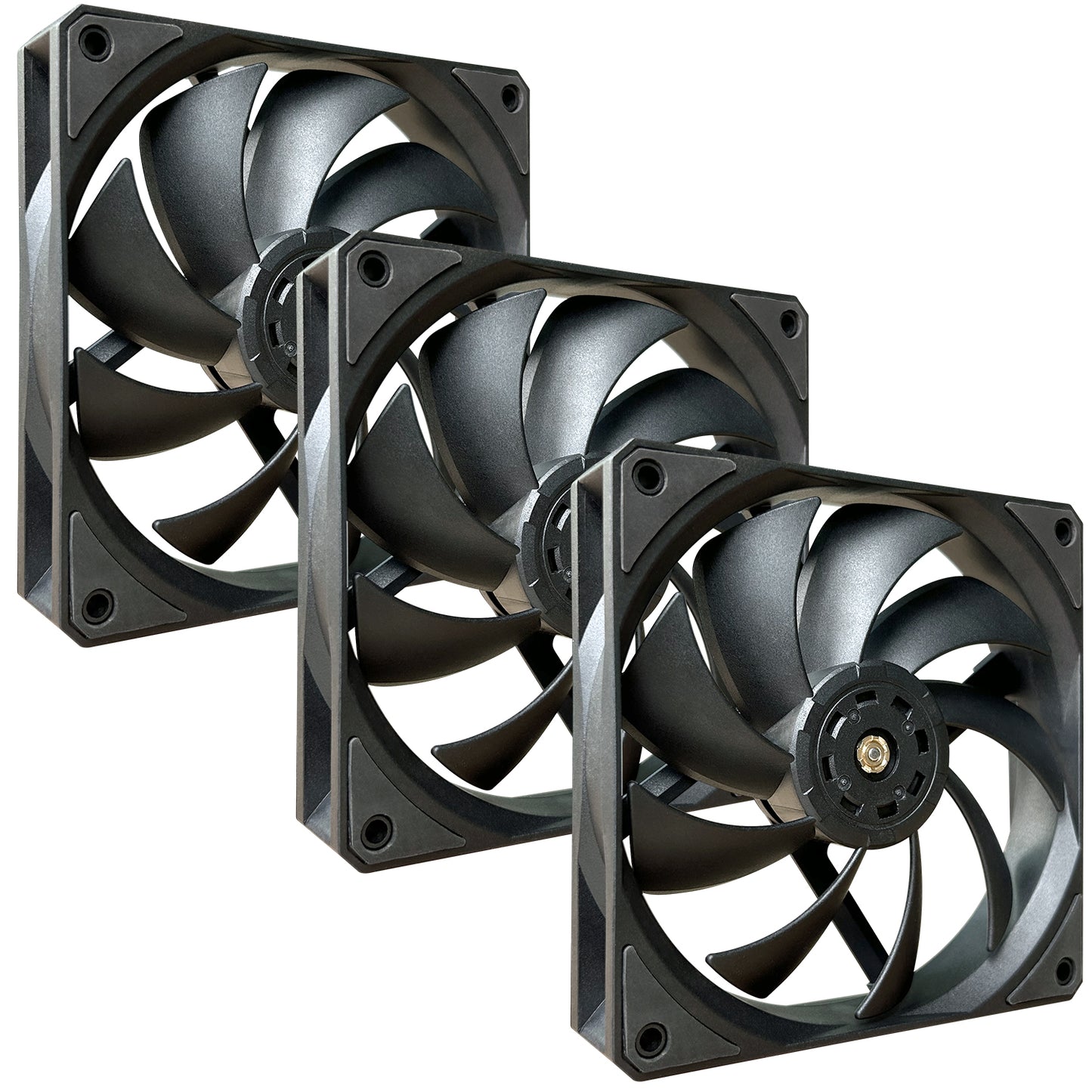 JAZZCOOLING PWM PC Fans, 120mm Fans,High Performance 12V-4PIN PWM Fans,HE-120 3 Pack 120mm Fan with FDB Bearing 400-1,80RPM 73.6CFM - Low Noise Computer Fans for PC Case, Radiator, and CPU Cooling