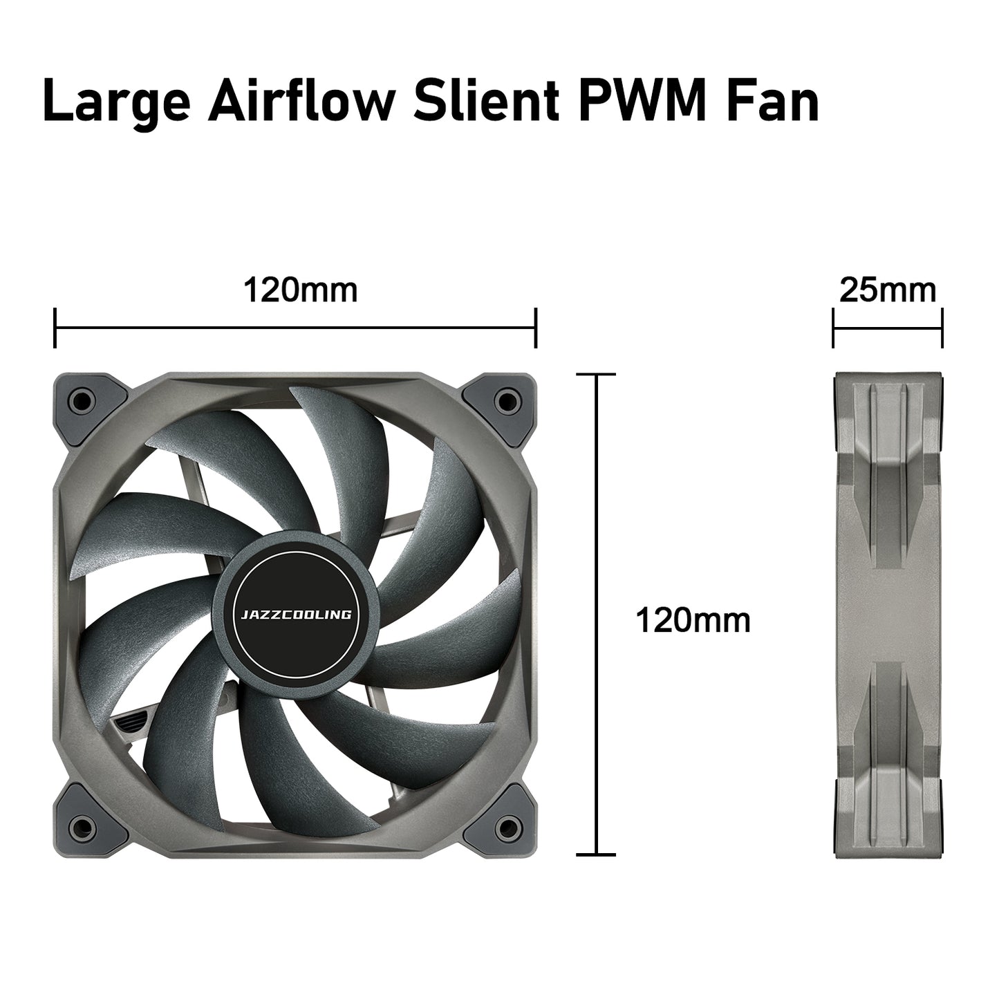 PWM Fan 3Pack 120mm PC Fans, HC-120 High Performance 12V-4PIN Fan with PWM, Quiet 1,500RPM up to 68CFM High Airflow pc Fan, SFDB Bering 120mm Fan, Computer case Fans for Air and Liquid Cooler