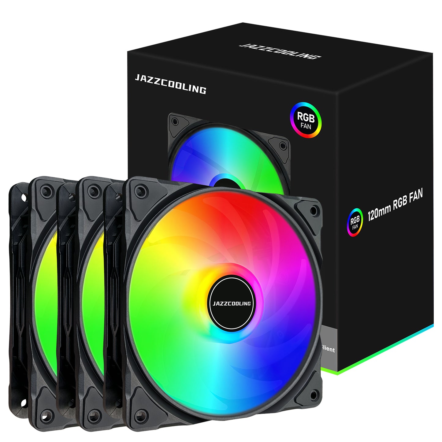 RGB Fans 120mm Case Fan 3 Pack PC Case Fans, FM-120 High Performance Quiet 12V 3PIN and Molex 4PIN PSU Plug Static RGB PC Fans, Hydraulic Bearing - 1,200 RPM Low Noise Computer Fans for PC Case