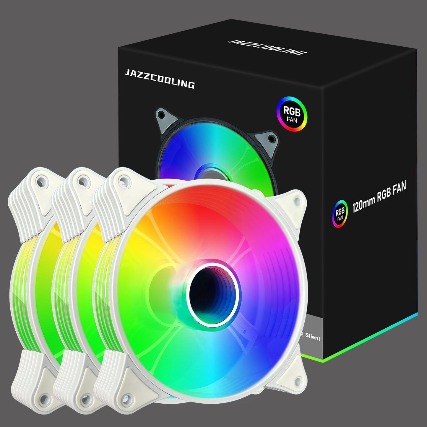 Infinity Mirror RGB Fans 120mm Case Fan 3 Pack PC Fans, FL-120W Slient PC Cooling Fan 12V 3PIN and molex 4PIN PSU Plug PC Case Fans, with Hydraulic Bearing - 1,200 RPM Quiet Computer Fans for PC Case