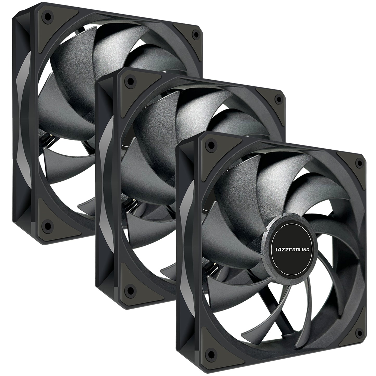PWM PC Fans, 120mm Fans,High Performance 4pin PWM Fans，3 Pack 120mm Fan with Rifle Bearing 400-1,800RPM 73.6CFM - Low Noise Computer Fans for PC Case, Radiator, and CPU Cooling