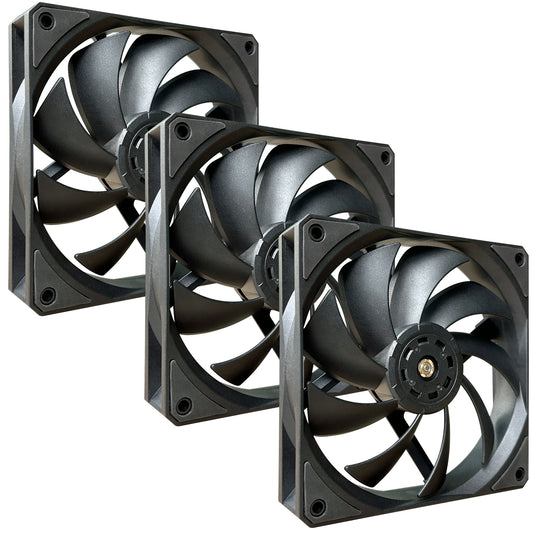 JAZZCOOLING PWM PC Fans, 120mm Fans,High Performance 12V-4PIN PWM Fans，HE-120 3 Pack 120mm Fan with FDB Bearing 400-1,80RPM 73.6CFM - Low Noise Computer Fans for PC Case, Radiator, and CPU Cooling