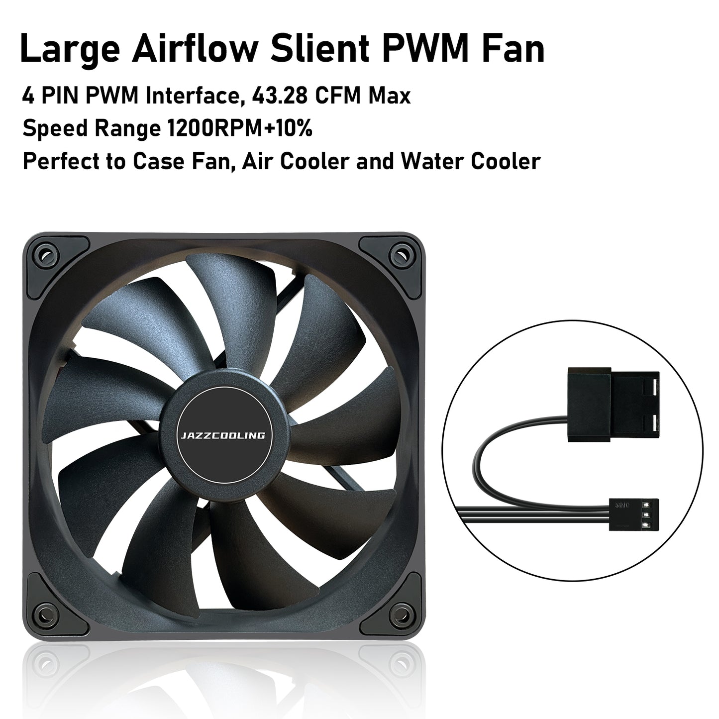 120mm Case Fan 3 Pack PC Fans, DM-120 High Performance PC Case Fans, 120mm Fan with Hydraulic Bering - Quiet 1,200 RPM 43.28 CFM PC Cooling Fans 12V-3PIN & Molex 4PIN PSU Plug Computer fan for PC Case
